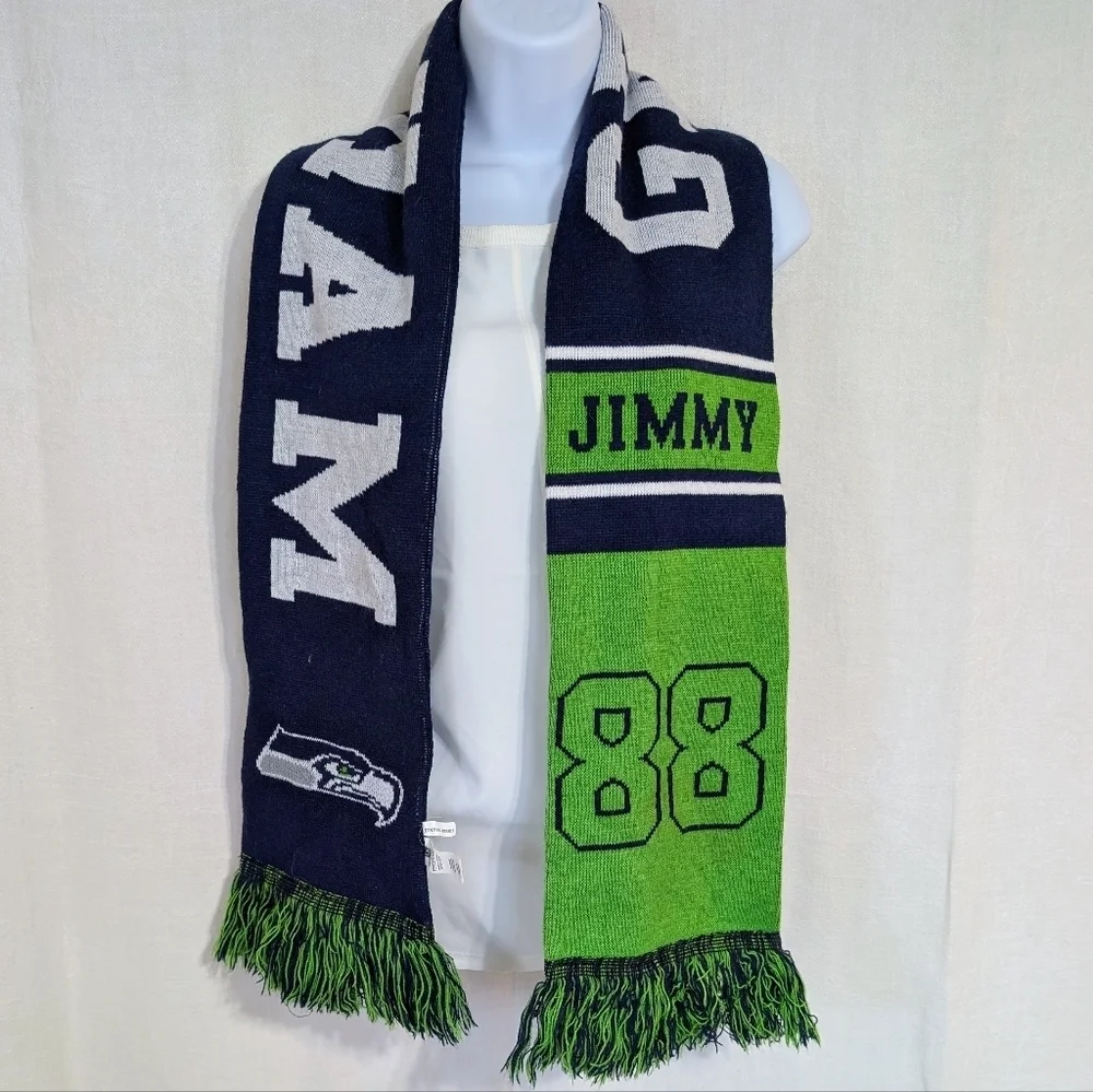 NFL Seattle Seahawks Navy Green Jimmy Graham Fringe Scarf